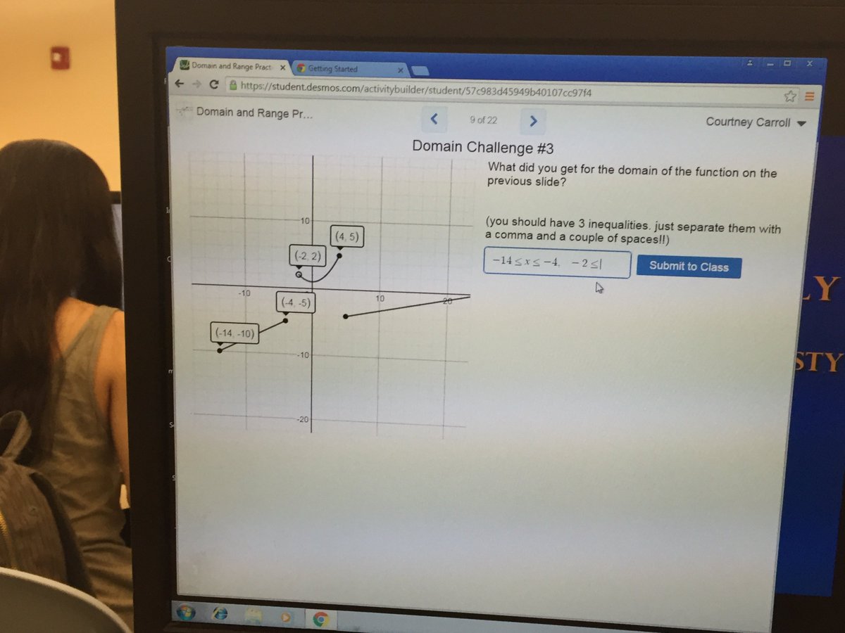 LDominick528's tweet photo. Suzanne @von_Oy using #Desmos in her #Algebra2 classroom at #NewtownHS https://t.co/pqUnOsaByh