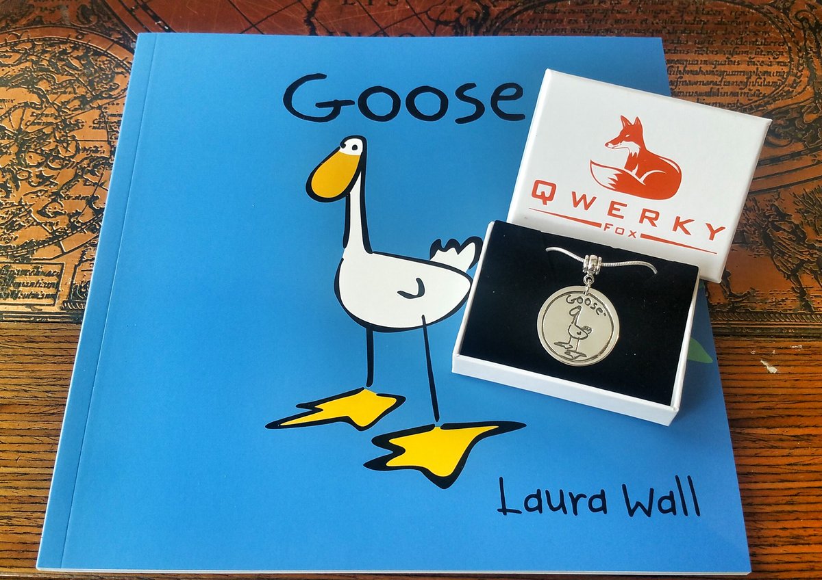Laurawallart's tweet photo. Look at this beautiful pendant QuerkyFox created for me based on my Goose books! #silvernecklace #goose #laurawall https://t.co/e3TSh7GKR8