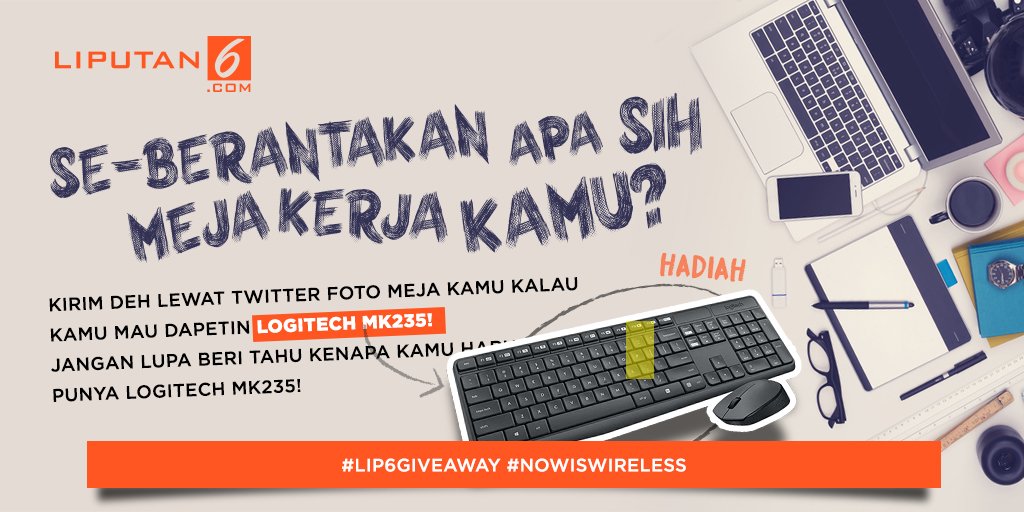 liputan6dotcom's tweet photo. Meja kerja kamu berantakan? Mau lebih rapih? Yuk ikutan #Lip6GiveAway #NowIsWireless. Cek: https://t.co/b4VfWgESbU https://t.co/tfp2yfhYp2