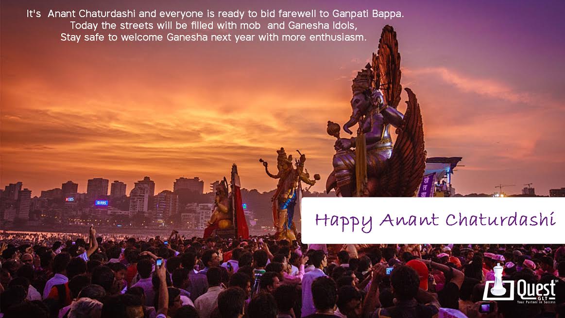 QuestGlt's tweet photo. Happy Anant Chaturdashi to all....the last and the biggest day of Ganpati celebration. #GANPATIBAPPAMORYA #questglt https://t.co/cSmqL3MfBx