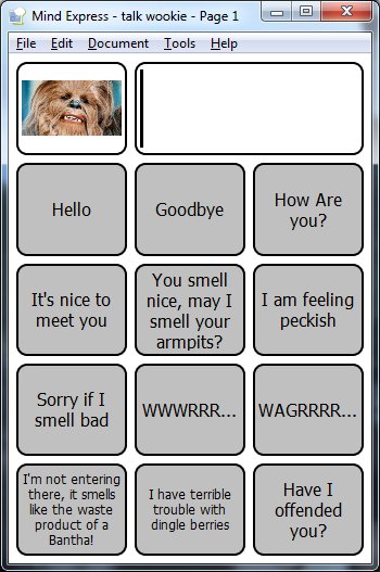 jabblacom's tweet photo. Chewbacca loves the Smart to communicate @Comm_Matters @MyMindExpress #cmconf2016 https://t.co/1Y9mkXTz35