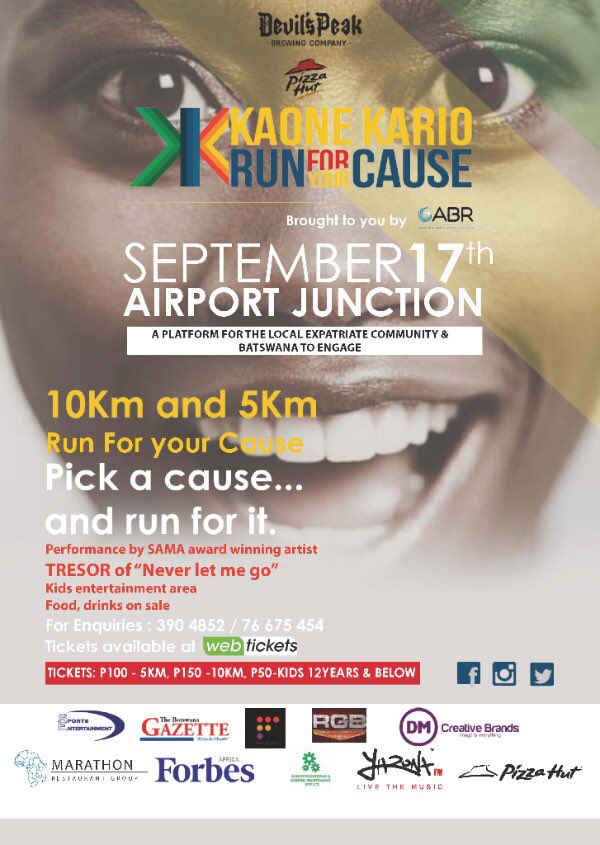 kaonekario's tweet photo. This. On the 17th September #runforyourcause #runyourcause #charity #lifestyle #botswana #heartthingsππΎππΎ https://t.co/yBXif0diwt