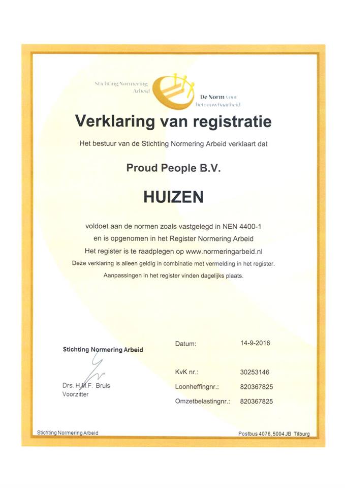 proudpsales's tweet photo. Proud People heeft zich succesvol extern laten certificeren door de Stichting Normering Arbeid (SNA). #proud #happy https://t.co/PHnPQTuXnK