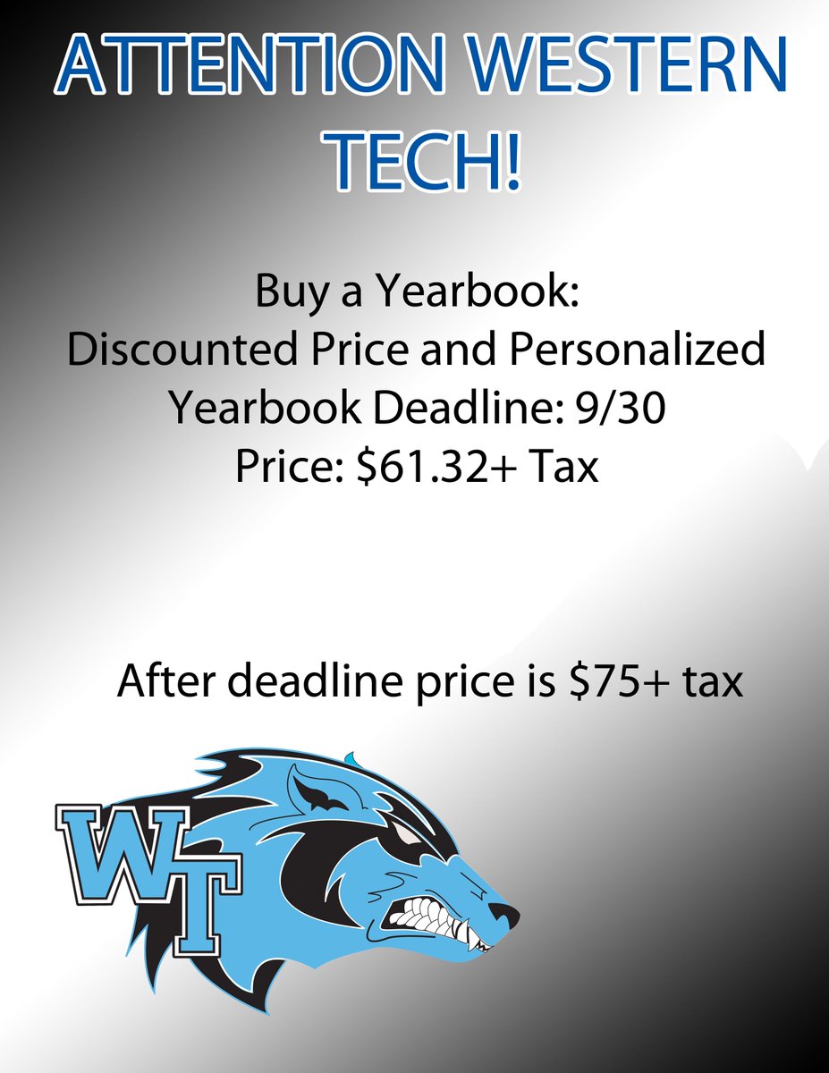 westerntechHS's tweet photo. ATTENTION ALL WESTERN TECH STUDENTS!! https://t.co/qxCBHQeSqo