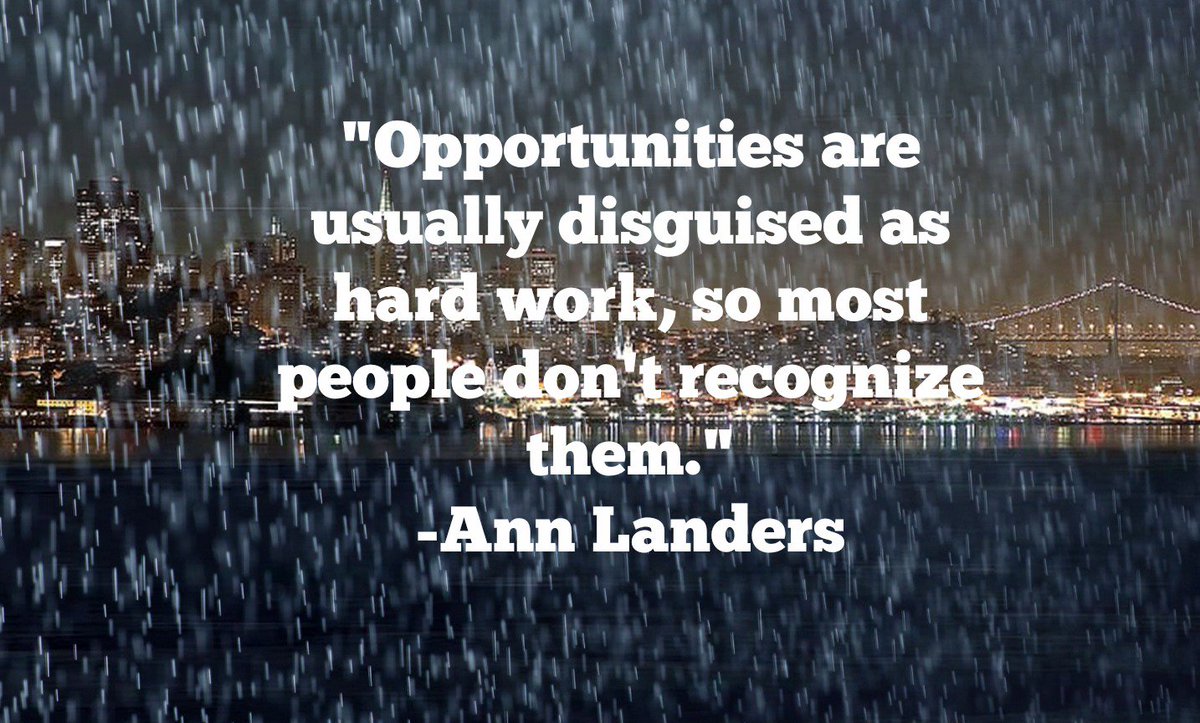 JVCrum's tweet photo. "Opportunities are usually disguised as hard work..." https://t.co/1X3fXsdoVC #business #success https://t.co/lIT3glmTfz