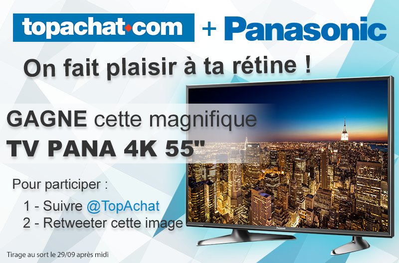TopAchat's tweet photo. #Concours #4K

RT + Follow @TopAchat pour tenter de gagner cette superbe télé !!! 
https://t.co/opJ0p4f9Yu https://t.co/1EPxoVPE6U