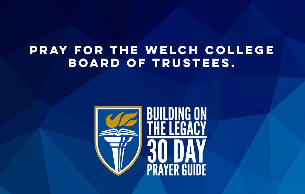 WelchAlumni's tweet photo. 30 Day Prayer Guide

[Day 16]: Pray for the Welch College Board of Trustees.

https://t.co/fuxPRpa9qO https://t.co/fMVifj0JJI