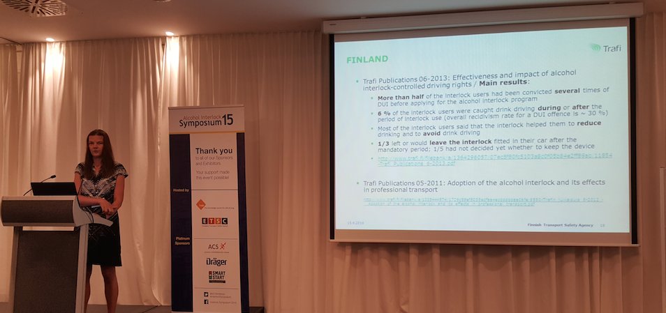 TIRFCANADA's tweet photo. Marita Löytty talking about research on #alcoholinterlocks in Finland. https://t.co/BeXXmFwwre #InterlockSymposium https://t.co/Bcp3P3eZqQ