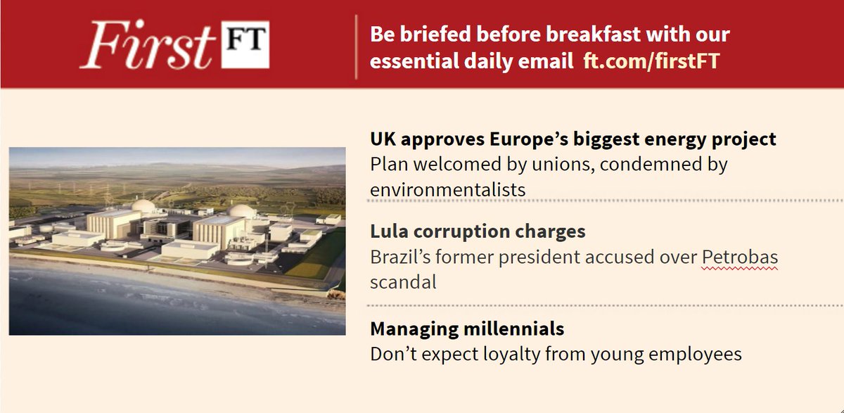 itassessors's tweet image. Europe's biggest energy project approved, Lula charged and more. Sign up for #FirstFT: on.ft.com/2cAbq8g