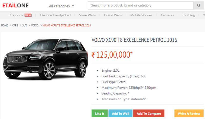 etailone's tweet photo. @VolvoAutoIndia launched first #plugin #hybrid #SUV #XC90Excellence, #Compare #variant @ https://t.co/cc7L0RzXSU https://t.co/0qtycSjSFV