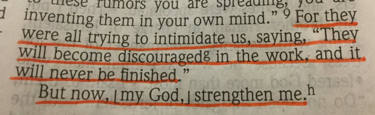 Good stuff this morning! #Nehemiah 6:9 #Finish #DontLoseHeart