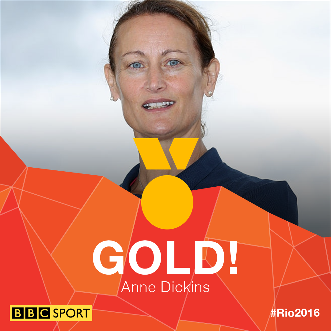 They just keep coming! 👍

This time Anne Dickins takes #gold in the KL3 in #Rio2016