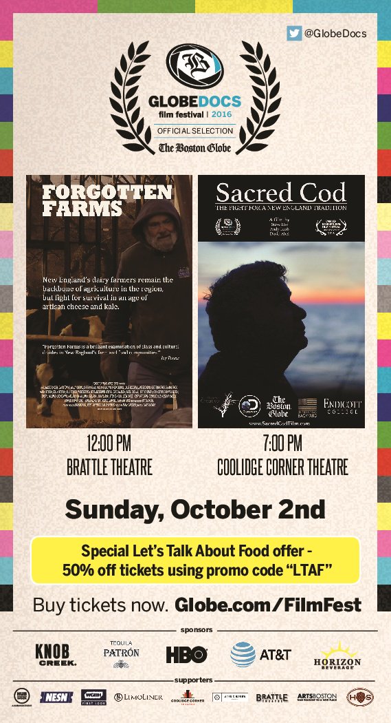 BOSswappers's tweet photo. RT @ltafood: 2 great #FoodFilms featured in the @GlobeDocs Film Festival as part of #LTAFest16 get 1/2 off tix! https://t.co/AIEcIE7g8L