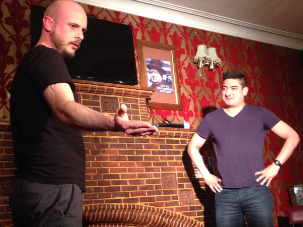 Just a few hours to go until this crazy duo are on! 5.30pm <a href="/thewaterpoet/">The Water Poet</a> #improv #comedy #performance #funtimes