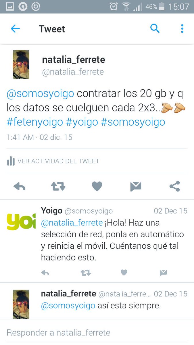 natalia_ferrete's tweet photo. @somosyoigo he enviadoun mail. Esto no puede ser. Una reclamación tras otra. No dais un servicio que pago. https://t.co/Auchbjipbo