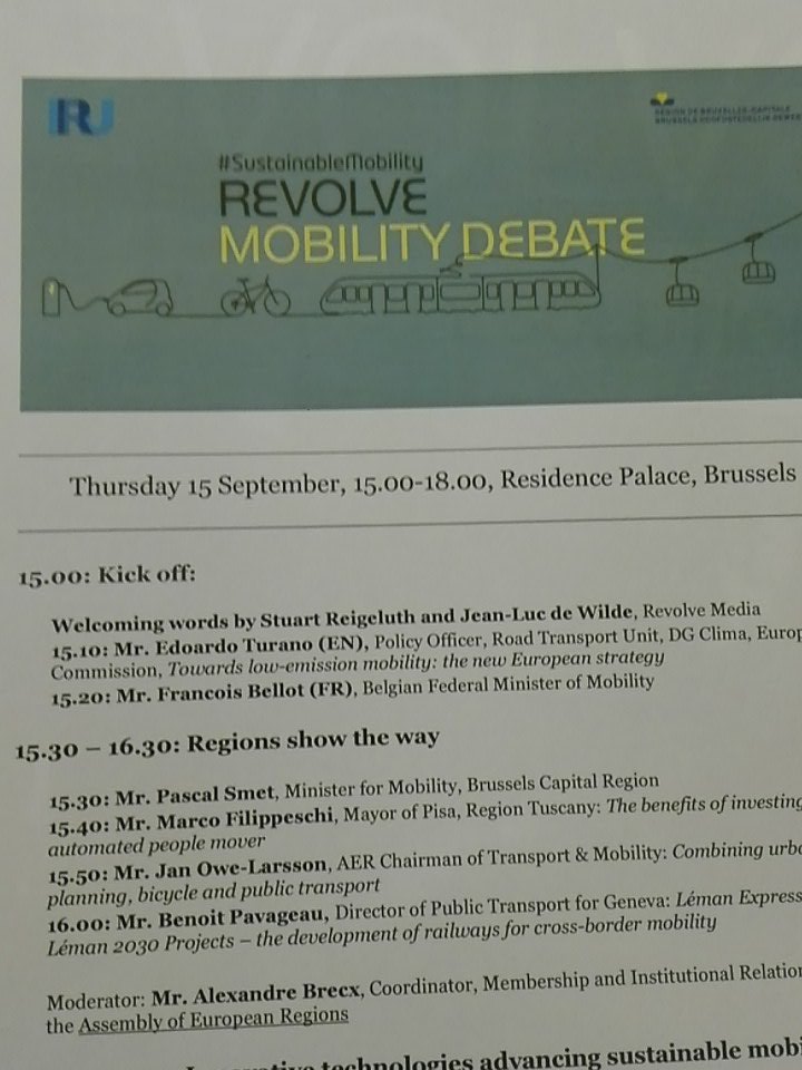 ToscanaBXL's tweet photo. #ComunePisa presenting #peoplemover at #sustainableMobility @RevolveMediaCo https://t.co/e5Un8G1QM0