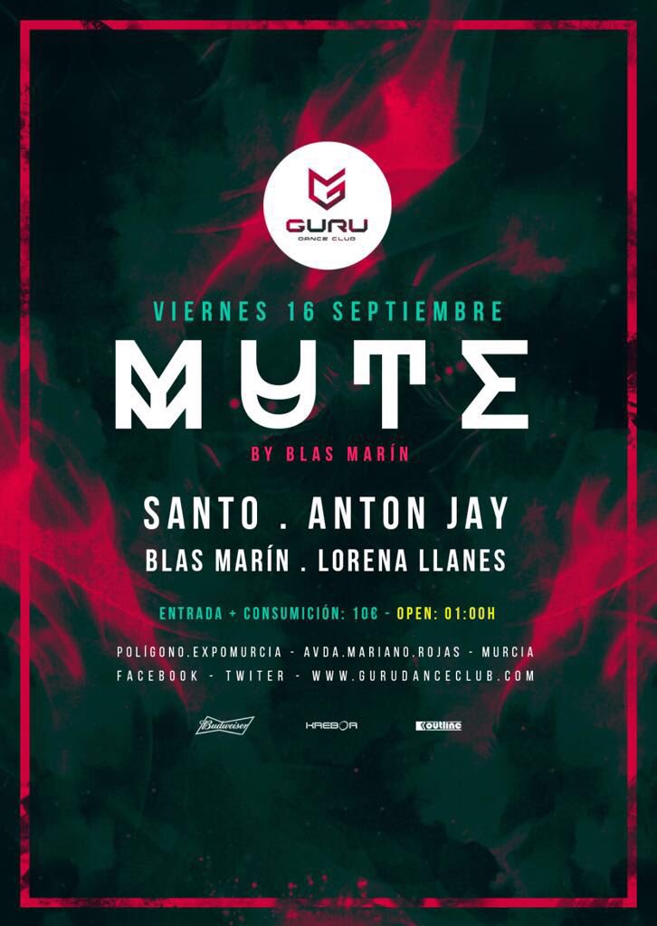 antoniojmdj's tweet photo. Mañana te veo en @gurudanceclub el la primera edición de MUTE con @BlasMarin @Carlos_Rus @lorenallanes79 vamos!!!! https://t.co/SWGt61Reqq