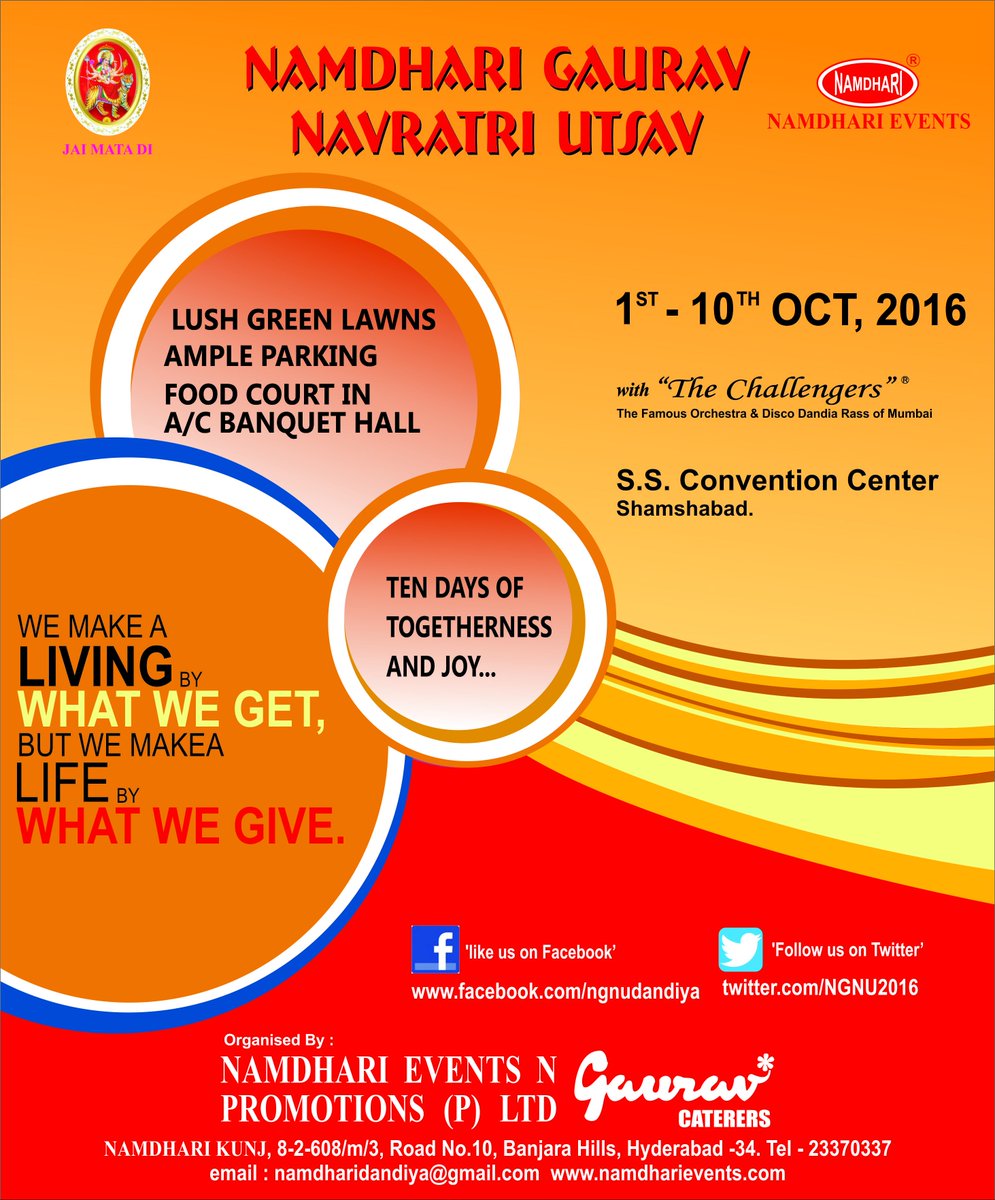 NGNU2016's tweet photo. #ngnu2016 #eventoftheyear #DontMissOut #namdhari #Hyderabad https://t.co/C92pQAnces