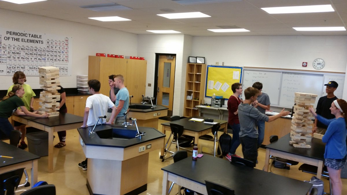 SHS_POE's tweet photo. Giant Jenga! Engineering challenge at it's best! 4C's #SHSlearn https://t.co/nwrjSta4OM