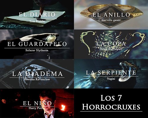 Harry_Potter_TM's tweet photo. Los 7 Horrocruxes. https://t.co/MNQvfKavHe