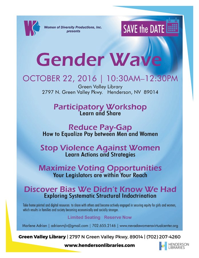 NWVC1's tweet photo. Gender Wave Event | October 22, 2016 | Mark your calendar now | RVSPs starting tomorrow. https://t.co/4FnvFv85yR