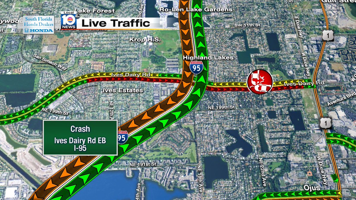 Crash on Ives Dairy Rd EB just west of I-95 #traffic https://t.co/9bt51AnT5m