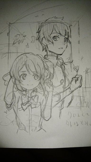 昨日観た君の名は。のお絵描き中 