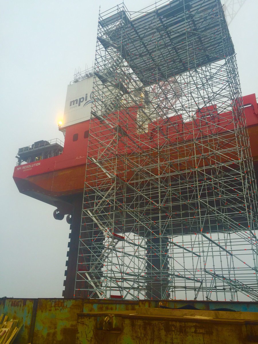 B/C loading platform &amp; stair access for MPI resolution vessel, by NASC member, Network Scaffolding,M'boro, 3 days