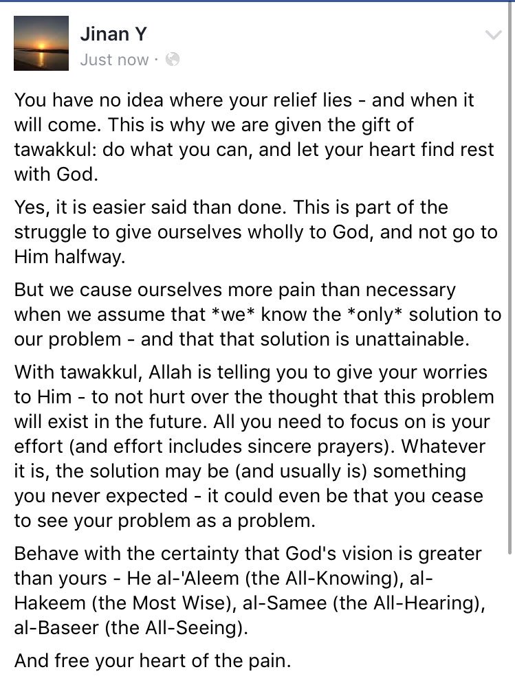 Only God truly knows where your relief lies - so free yourself of the burden of worry. m.facebook.com/story.php?stor…