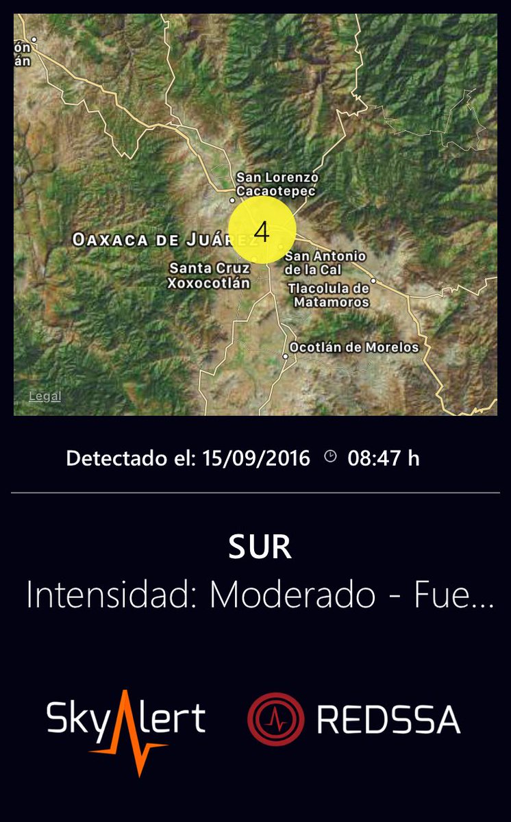 #Ahora - Se registra sismo en la zona central de Oaxaca con intensidad moderada.