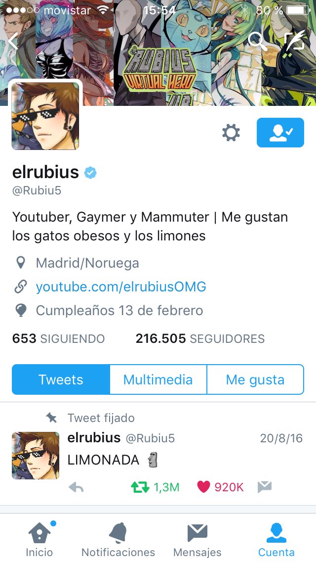 BeautifulRubius's tweet photo. Si refrescas el perfil de TW de rubius primero sale que tiene 200k followers y si vuelves a hacerlo tiene 7M. What? https://t.co/4XdqahajqE