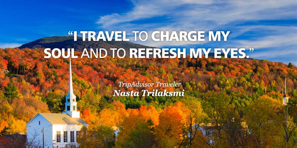 Tripadvisor's tweet photo. Travel because breaking routine is invigorating. Does that sound like you? RT! #WhyWeTravel https://t.co/Qu7GWdcmDH