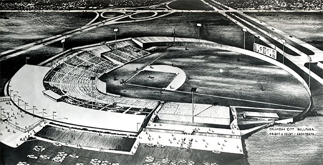 Old Ballparks Rendering Of All Sports Stadium Home Of Oklahoma City ers Opened In 1961 Triple A ers Arrived In 1962