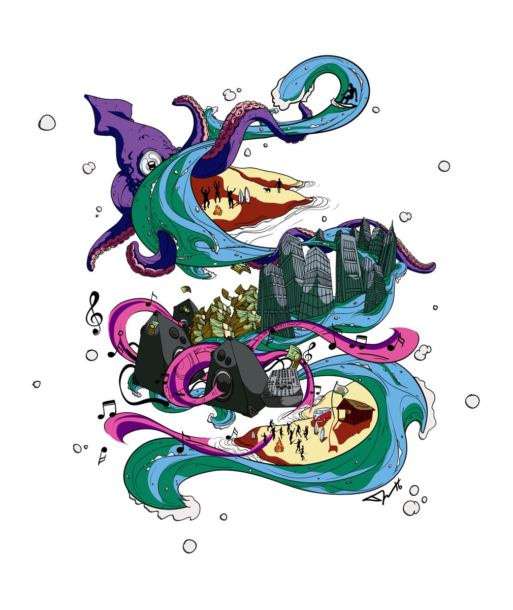 Timothy_Art's tweet photo. Finished product with some colour variations, now on to more illustration work. x #illustration #lostcove #festival https://t.co/8TORZaqrqo