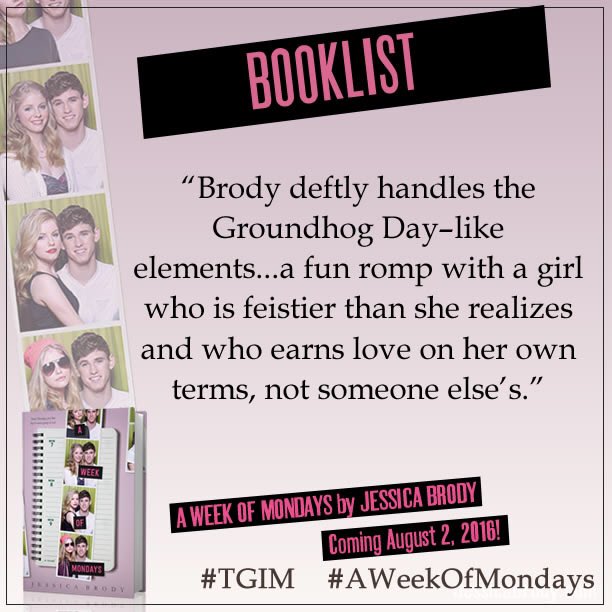 JessicaBrody's tweet photo. Woo hoo! Thank you Booklist for this fab review of A WEEK OF MONDAYS! #FunRomp https://t.co/vQkxr12tiU