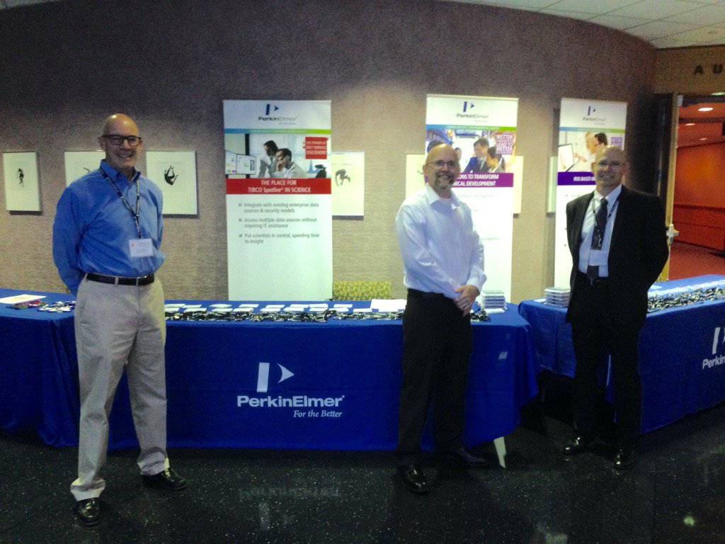 RRittberg's tweet photo. A few @PKI_Informatics gentlemen welcoming folks to the #Spotfire User Conference @GSK https://t.co/LBfq9UncuM