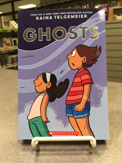 GCMSLMC's tweet photo. "Ghosts" - newest book by Raina Telgemeier has arrived! Author of "Smile" "Drama" and "Sisters" https://t.co/KSBFlvMelI