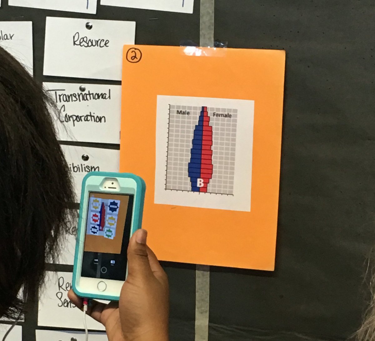ParkersGeocats's tweet photo. Love using @DAQRI for my population pyramids lesson. Kids are so engaged with it. @DAQRIedu #worldgeochat #aphg https://t.co/sbgxMiQk3Y