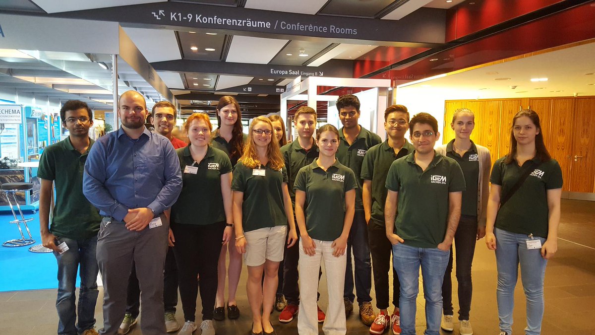 iGEMAachen's tweet photo. Today we and @iGEM_Goettingen had the great opportunity to present our project at the @DECHEMA Conference! #igem https://t.co/VaUgr3FeDw