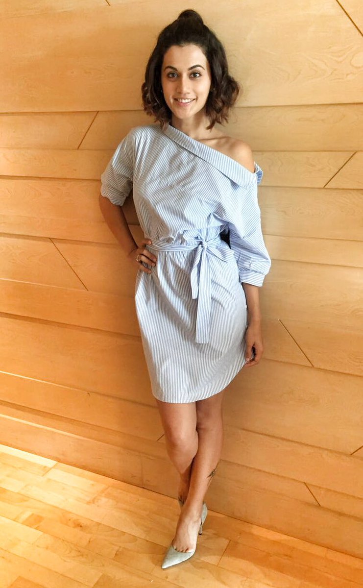 taapsee's tweet photo. Grey Fashion company for Delhi interviews today @DevsB  @nickyjaan https://t.co/QKnoMqFPJ6