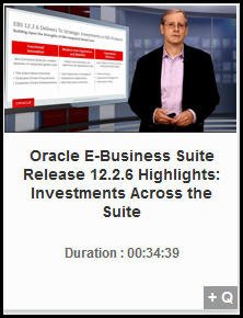 #OracleEBS #ATG NEW Oracle E-Business Suite Release 12.2.6 Highlights Video! ora.cl/Pp36