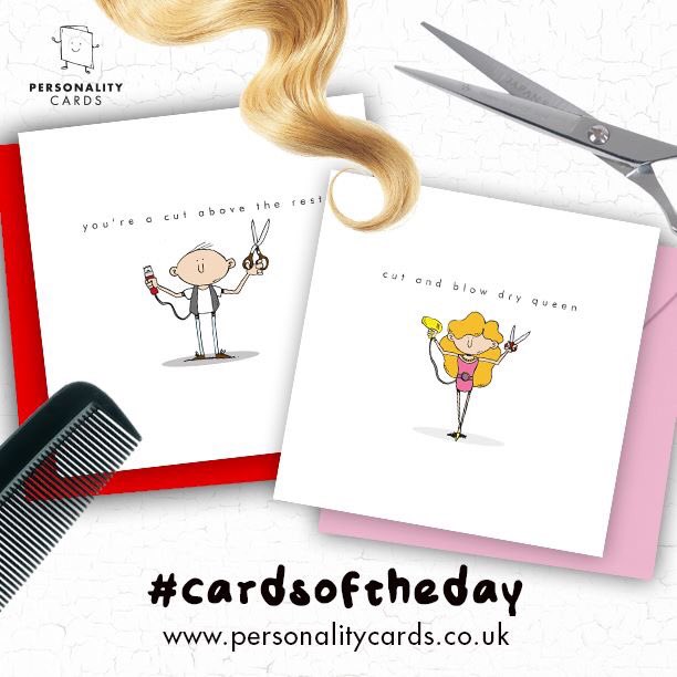 Love your hairdresser/barber? Thank them by giving them a personality card. #cardsoftheday #hair #hairdresser
