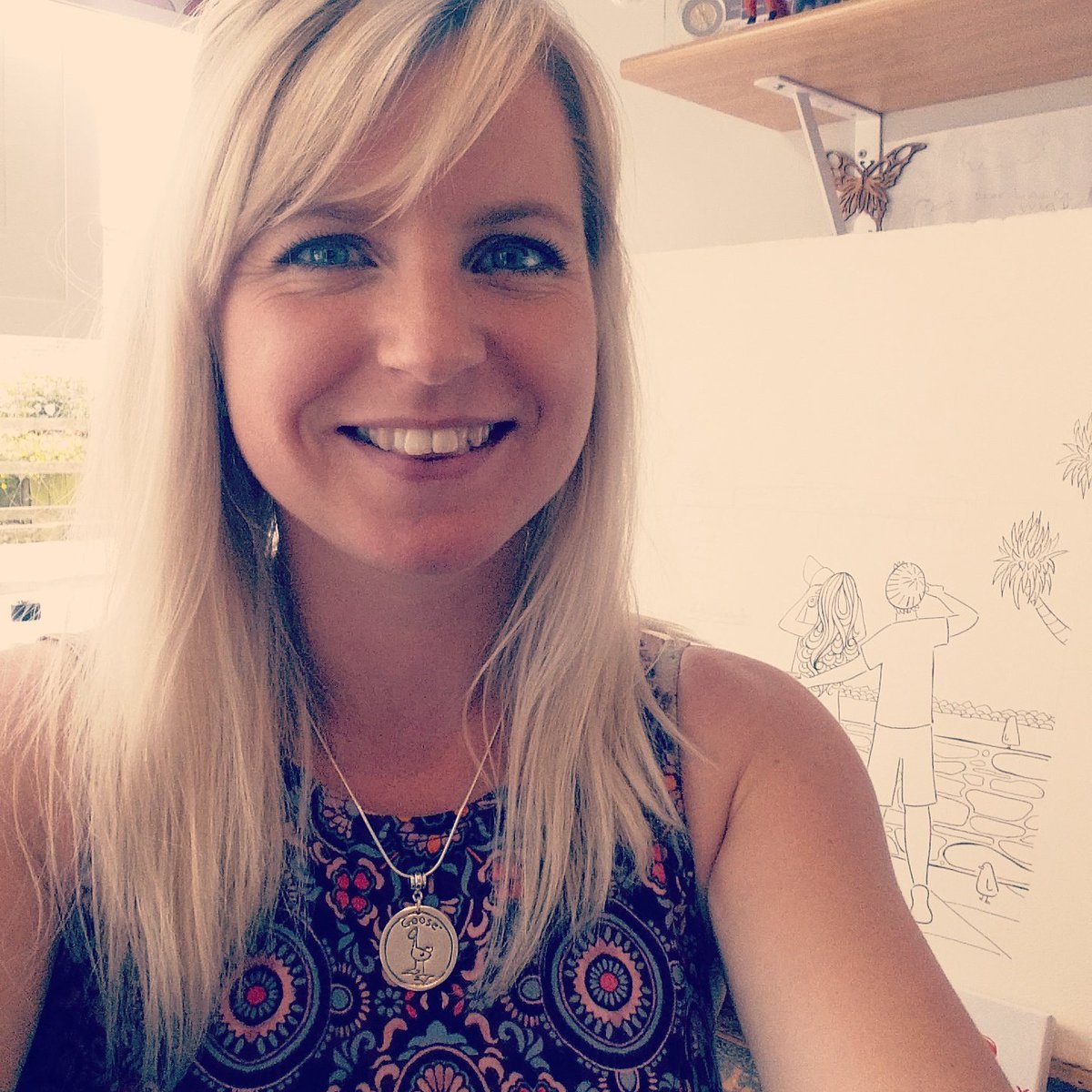Laurawallart's tweet photo. LOVE my new silver necklace by Qwerkyfox! Based on Goose my children's book series #silvernecklace #goose #laurawall https://t.co/yIntm17Z9V