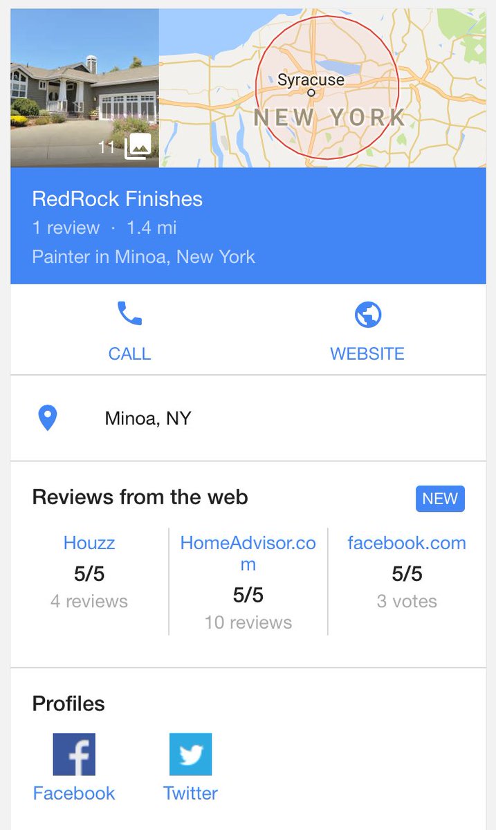 RedRockFinishes's tweet photo. Love that Google now has reviews from the web and profiles in search results❤️💜💙 https://t.co/AEo8rPw8WJ