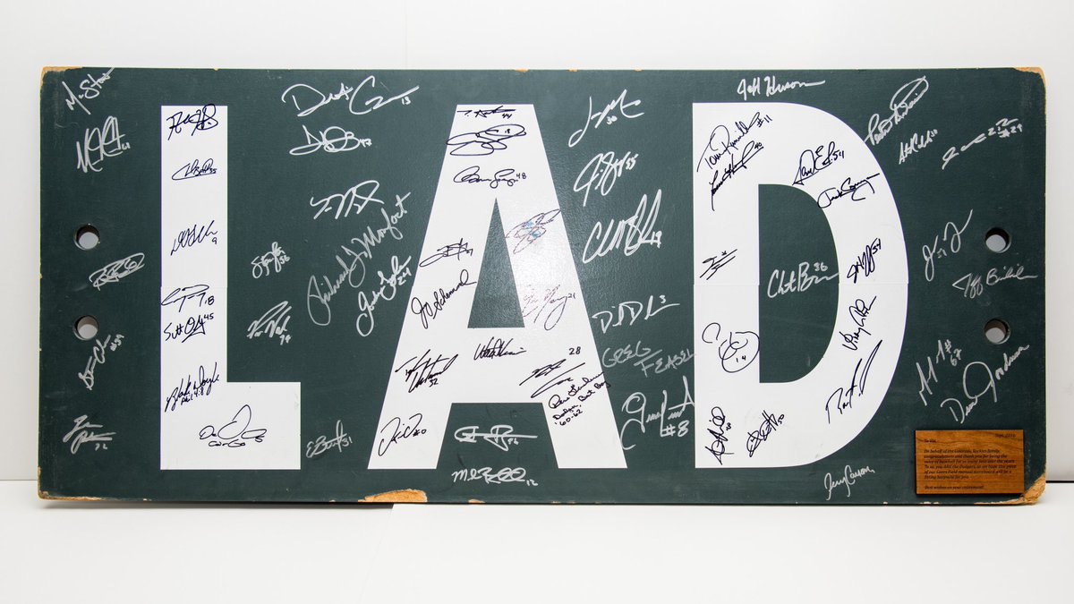 Rockies's tweet image. We gave him a piece of #CoorsField, the LAD board from the out of town scoreboard.