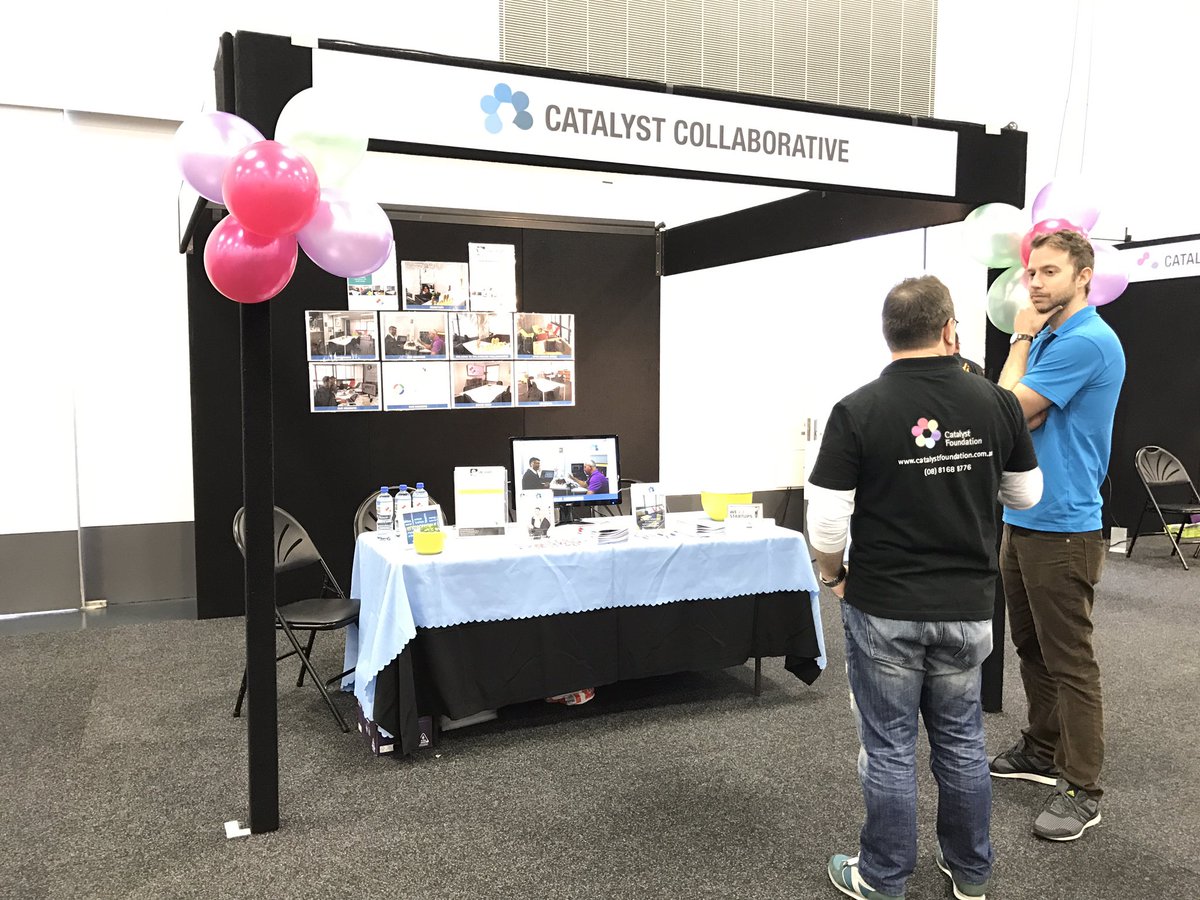 CatalystCollab's tweet photo. At the #DALExpo16 with some of our members #notice more @MindLabOz @rackthebrainRTB #adelaideshowgrounds https://t.co/ubcbx26yph