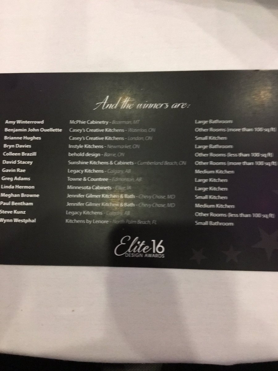 SKkitchendesign's tweet photo. Elite16 Design Awards ! Let's do this ! #Disrupt2016 https://t.co/0PTKyv4LMK