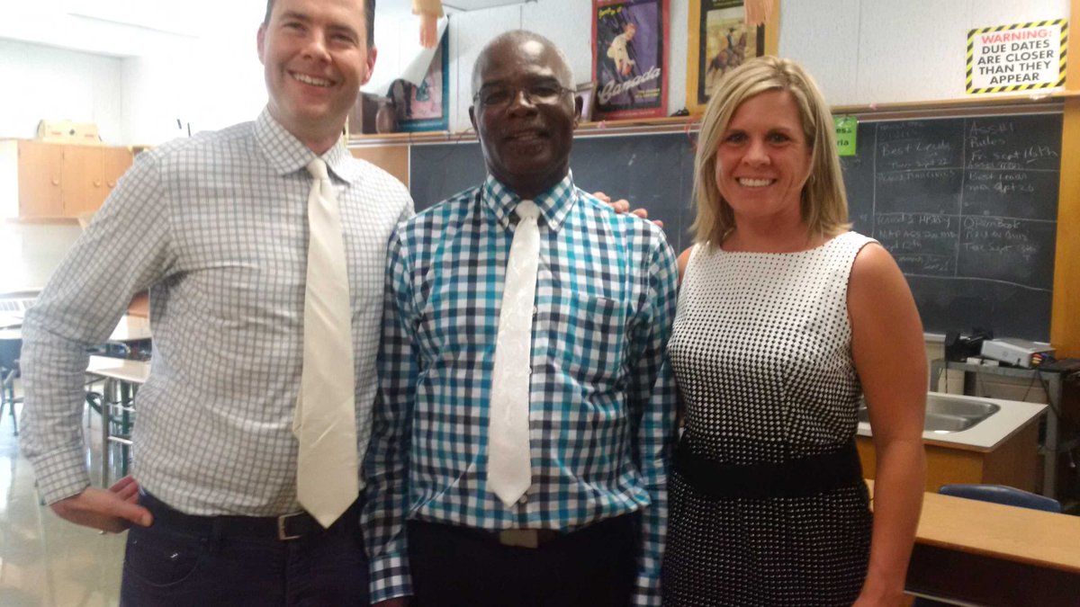 CS_Pinkney's tweet photo. First Learning Centre 1 meeting today. Here @Lee16_ joins our new SO (my match) Mr. Duffus. #whiteties #bluesquares https://t.co/OcBFXqyONj