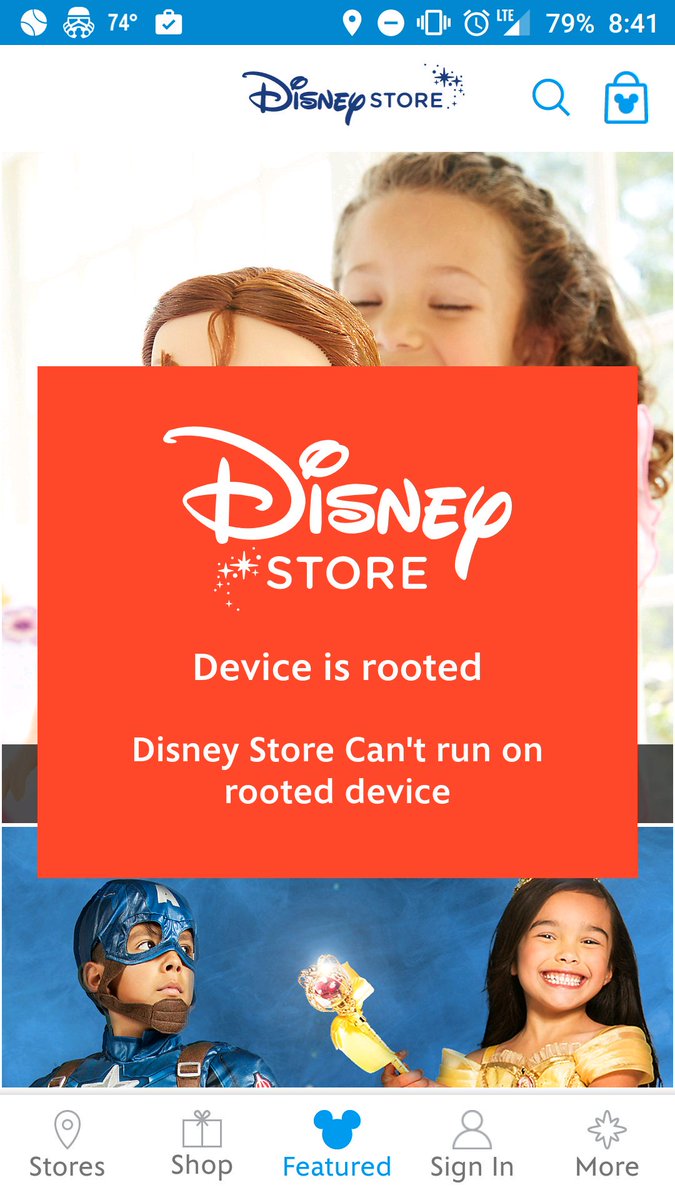 ZackScofieldIMA's tweet photo. @OnePlus_Support since last update Disney store app not running because device is showing as "rooted"  please help https://t.co/2KtFP8zZTg