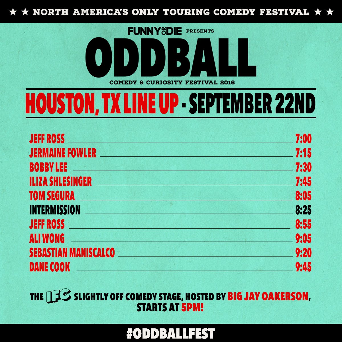 Here's your lineup for tonight Houston! Enjoy. bit.ly/OddballFest201…